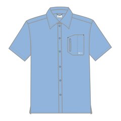 FINTECH - FMSWDS-BLS-L - Men's Large Woven Short sleeve Solid Dress Work Shirt
