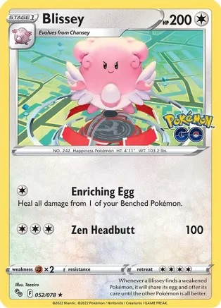 Blissey - 052/078 - Holo Rare - Reverse Holo