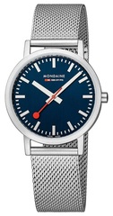 Mondaine - Official Swiss Railways Classic: Deep Ocean Blue Petite Silver-Case Watch