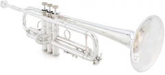 Bach LR190 Stradivarius Professional Bb Trumpet - Silver-Plated with 43 Bronze Bell and Reversed Leadpipe