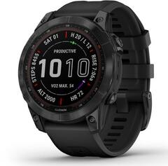 Garmin - fenix 7 Sapphire Solar Multisport GPS Watch - BLACK/TITANIUM & BLACK BAND