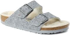 Birkenstock - Arizona Happy Lamb Sandals - Women's - LIGHT GRAY/NATURAL