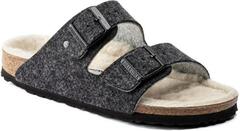 Birkenstock - Arizona Happy Lamb Sandals - Women's - ANTHRACITE/NATURAL