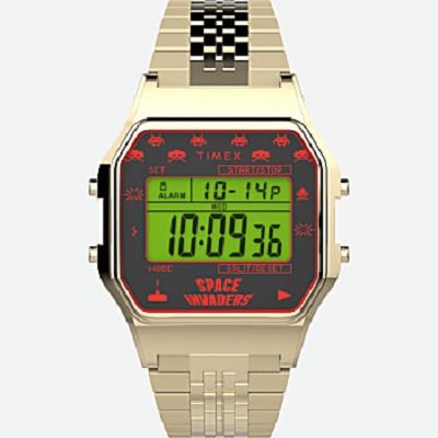 Timex T80 x Space Invaders - Gold-Tone