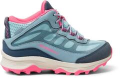 Merrell - Moab Speed Mid Waterproof Hiking Boots - Kids' - DUSTY BLUE/CORAL