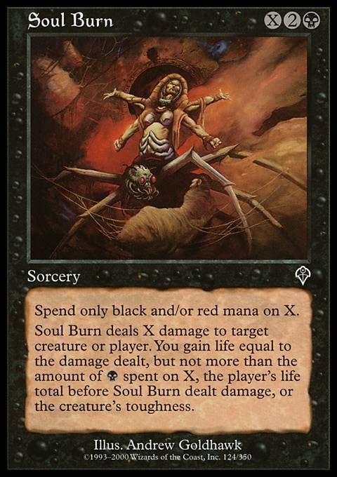 burn cards mtg MTG magic cards 1x Soul Burn - Foil Invasion Light Play, English