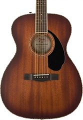 Fender Paramount PO-220E All Mahogany Orchestra Acoustic-electric Guitar - Aged Cognac Burst