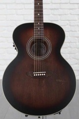 Luna Art Vintage, Jumbo Acoustic-Electric Guitar - Distressed Vintage Brownburst