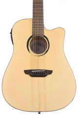 Luna Wabi Sabi Dreadnought Cutaway 12-String Acoustic-electric Guitar - Satin Natural