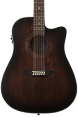 Luna Art Vintage, 12-String Acoustic-Electric Guitar - Distressed Vintage Brownburst