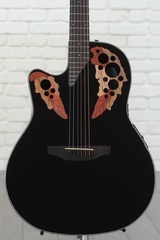 Ovation Elite Celebrity Mid-Depth Left-handed Acoustic-Electric Guitar - Black