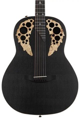 Ovation Adamas 12-fret Non-Cutaway Mid-depth Acoustic-electric - Black Satin with Copper Metal Flake