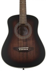 Luna Safari Art Vintage Travel Guitar - Distressed Vintage Brownburst