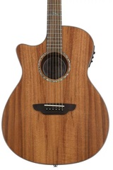 Luna High Tide Koa Grand Concert, Left-Handed Acoustic-Electric Guitar - Satin Natural
