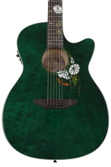 Luna Flora Moonflower Folk Acoustic-Electric Guitar - Transparent Mallard