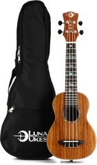 Luna High Tide Koa Soprano Ukulele Acoustic-electric Ukulele - Satin Natural
