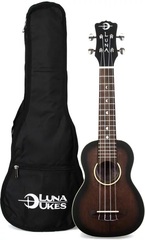 Luna Art Vintage Soprano Ukulele with Gigbag - Distressed Vintage Brownburst