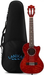 Lanikai QM-RDCET Tenor Ukulele with Cutaway & Electronics - Red Stain