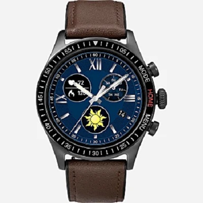 Timex Pro Leather Strap Smartwatch - Brown/Gunmetal