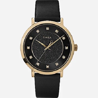 Timex - Celestial Opulence Leather Strap Watch