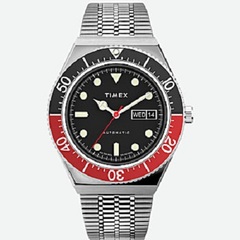Timex - M79 Automatic Stainless Steel Bracelet Watch - Stainless-Steel/Black/Red