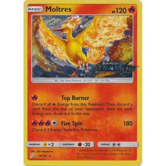 Moltres - 19/181 - Team Up Stamped Promo