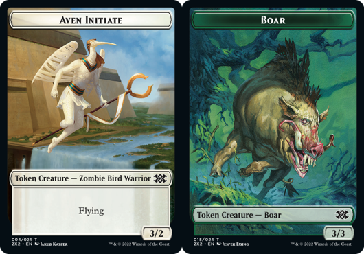 Aven Initiate Token // Boar Token - Foil