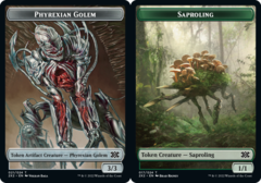 Phyrexian Golem (021) // Saproling (017) Double-Sided Token - Foil