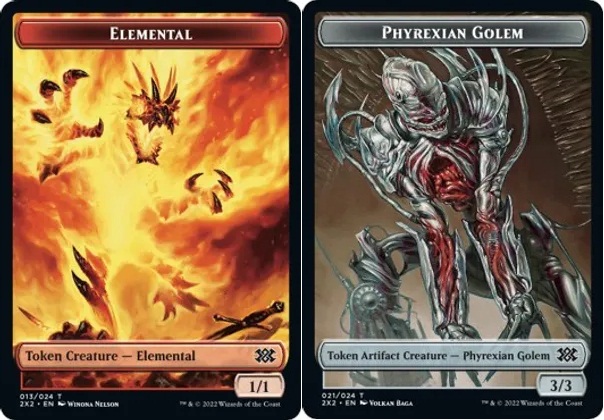 Elemental Token // Phyrexian Golem Token