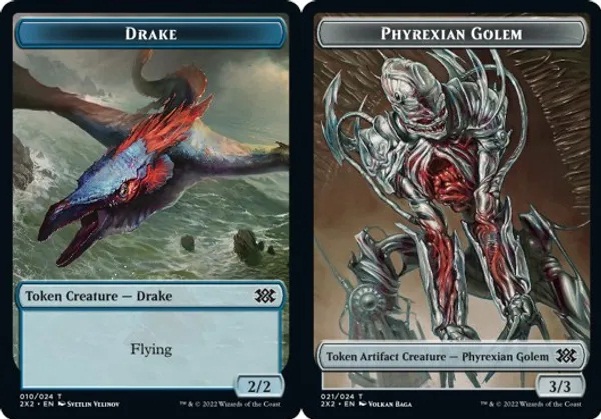 Drake Token // Phyrexian Golem Token - Foil