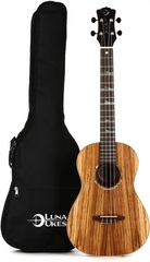 Luna High Tide Zebrawood Baritone Ukulele - Satin Natural