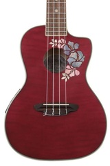 Luna Flora Concert Ukulele - Transparent Merlot