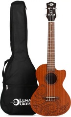 Luna Tattoo Mahogany Acoustic-electric Tenor Ukulele - Satin Natural