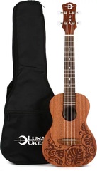 Luna Lizard Mahogany Concert Left-handed Ukulele - Satin Natural