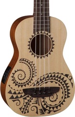 Luna Tattoo Bass Ukulele - Satin Natural