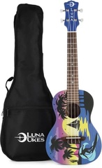 Luna Kauwela Summer Concert Ukulele - Satin Custom Kauwela Summer Graphic