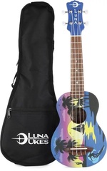 Luna Kauwela Summer Soprano Ukulele - Satin Custom Kauwela Summer Graphic