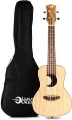 Luna Crescent Olive Ash Burl Concert Ukulele - Satin Natural