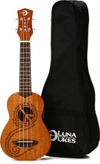 Luna Maluhia Peace Soprano Ukulele - Satin Natural