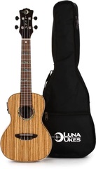 Luna High Tide Zebrawood Concert Ukulele A/E - Satin Natural