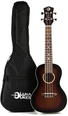 Luna Artist Vintage Distressed Concert Ukulele - Distressed Vintage Brownburst
