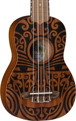 Luna Tribal Mahogany Soprano Ukulele - Satin Natural
