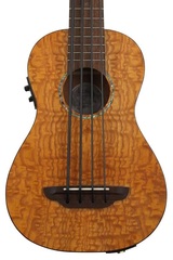Luna Quilted Ash Ukulele Bari-Bass - Satin Natural