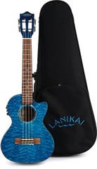 Lanikai QM-BLCET Tenor Ukulele with Cutaway & Electronics - Blue Stain