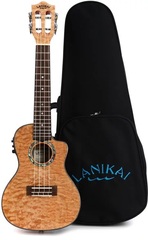 Lanikai QM-NACEC Concert Ukulele with Cutaway & Electronics - Natural Stain
