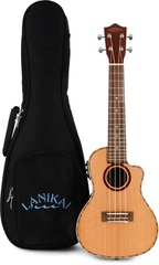 Lanikai CDST-CEC Cedar Solid Top Concert Cutaway Acoustic-Electric Ukulele - Natural