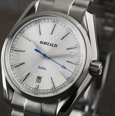 Borealis Sintra Silver White Sunray Dial Date Miyota 9015 Automatic Movement Version B.C1