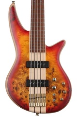 Jackson Pro Series Spectra Bass SB V Poplar Burl - Transparent Cherry Burst