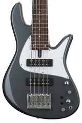 Fodera Emperor 5 Standard Classic Bass Guitar - Charcoal Frost Metallic with White Pickguard