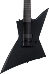 ESP LTD EX-7 Baritone Black Metal Electric Guitar - Black Satin